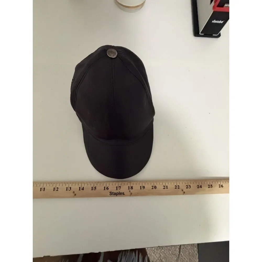 Black leather baseball cap
